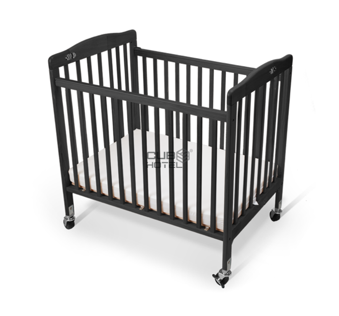 Black Hotel Folding Wooden Crib